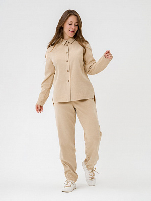 Рубашка вельветовая светло бежевая